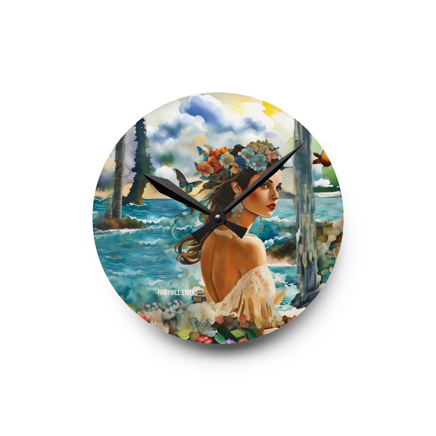 Wall Clock - Beauty in Tropical Paradise Acrylic Wall Clock
