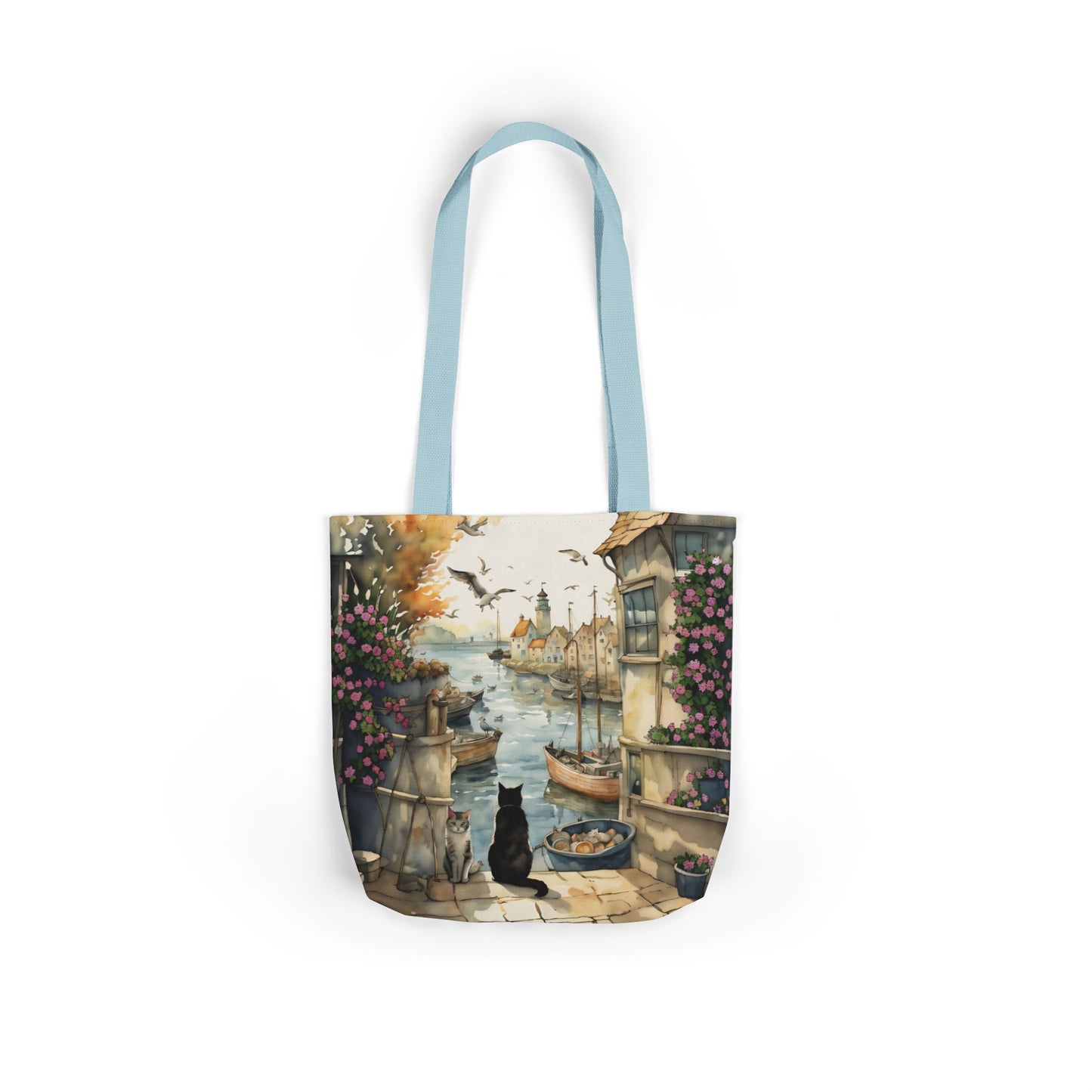 Harbour Cats by FairyHill Studio - Canvas Tote Bag - Perfect for Beach Days, Eco-Friendly Shopping, and Summer Fun!