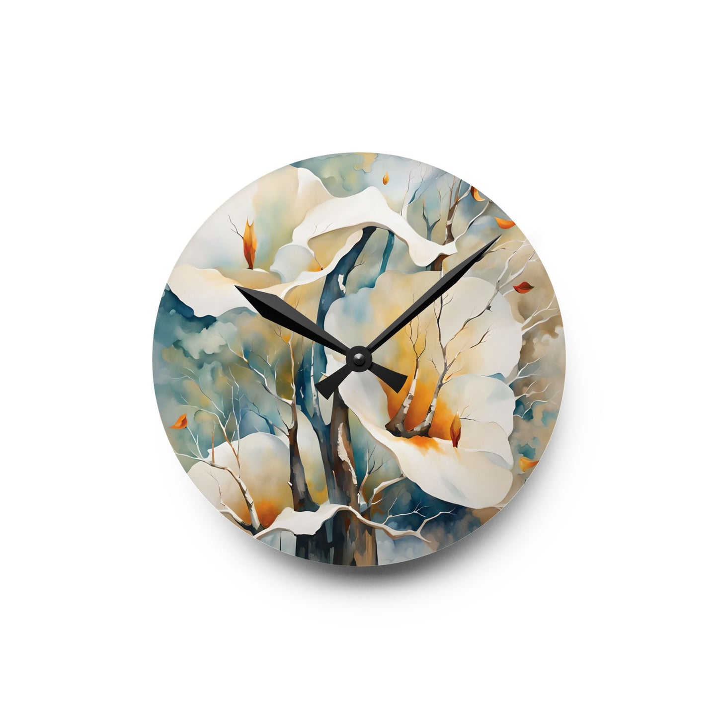 Calla Lilies Acrylic Wall Clock
