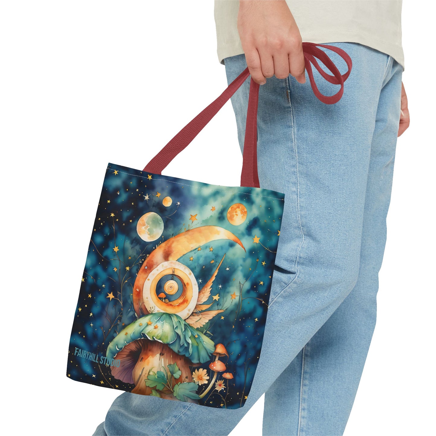 Canvas Art Tote bag- Abstract Colorful Circle Universe