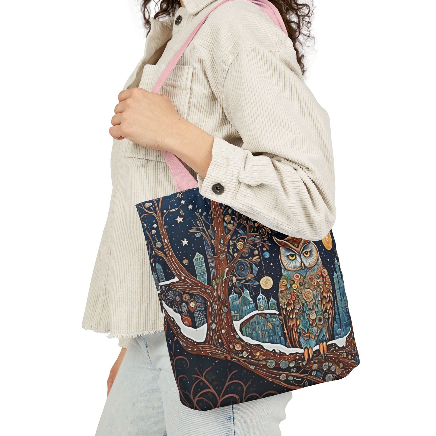 Colorful Night Owl-Inspired Canvas Tote Bag - Perfect for Beach Days, Eco-Friendly Shopping, and Summer Fun!