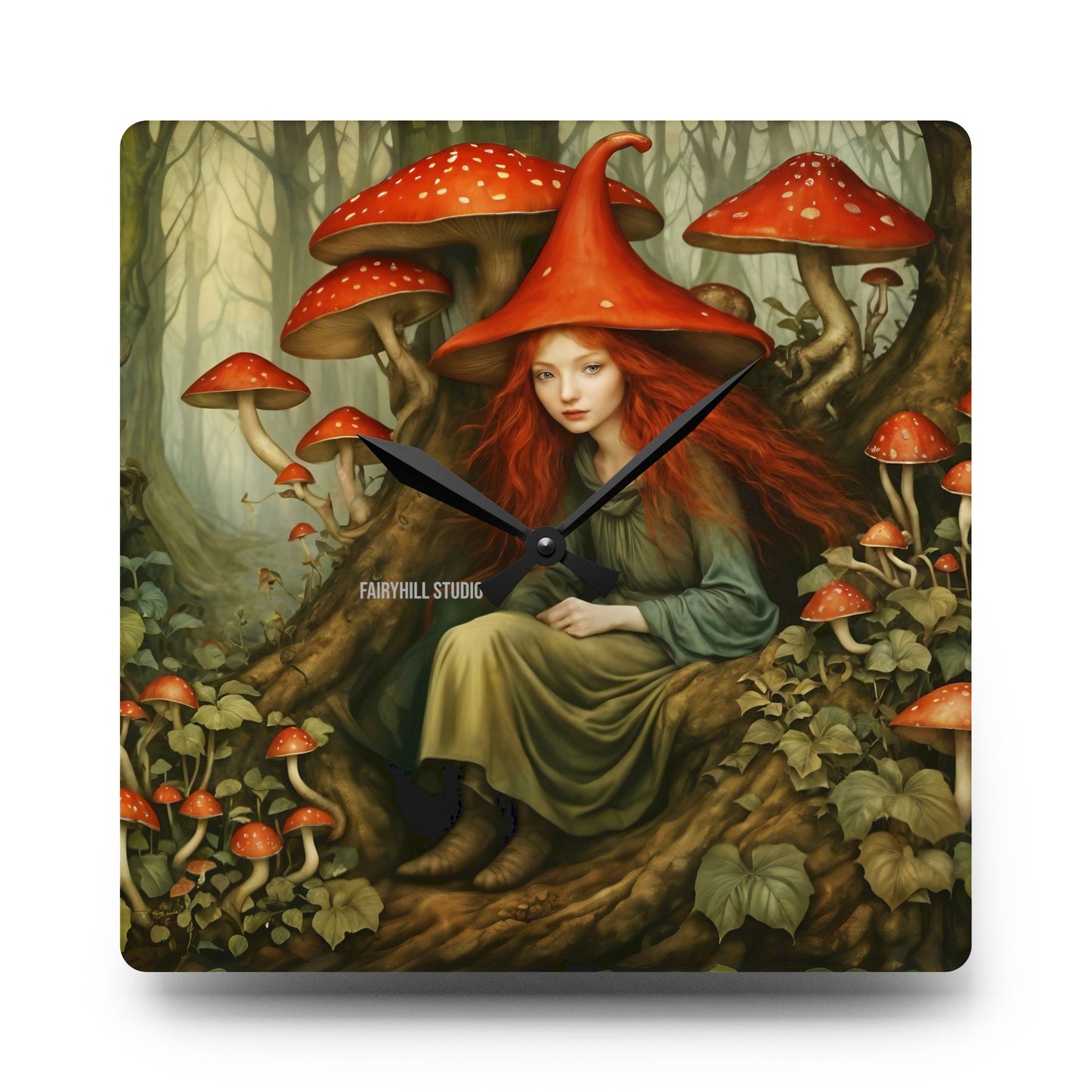 Acrylic Wall Clock - Dragonfly Meditation