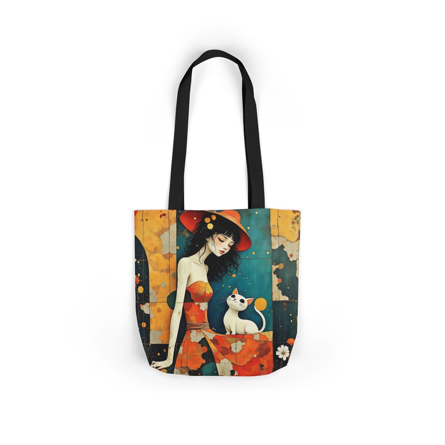 Colorful Cat -Inspired Canvas Tote Bag - Perfect for Beach Days, Eco-Friendly Shopping, and Summer Fun!