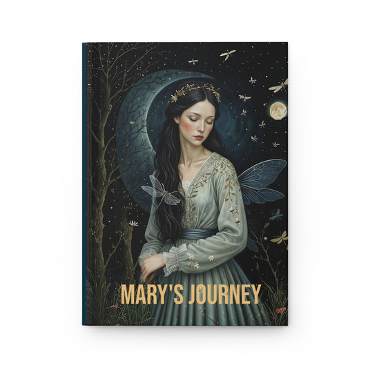 Custom Hardcover Journal Matte with Long Hair Girl and Dragonfly Art by Fairyhill Studio