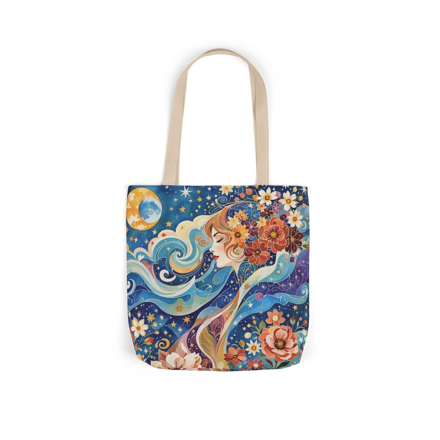 Colorful Galaxy-Inspired Canvas Tote Bag - Perfect for Beach Days, Eco-Friendly Shopping, and Summer Fun!