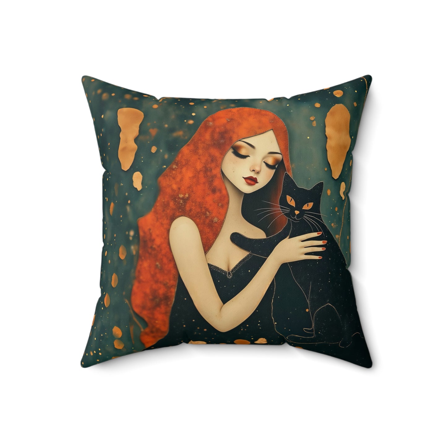 The Witching Hour Hug Square Pillow - by Fairyhill Studio