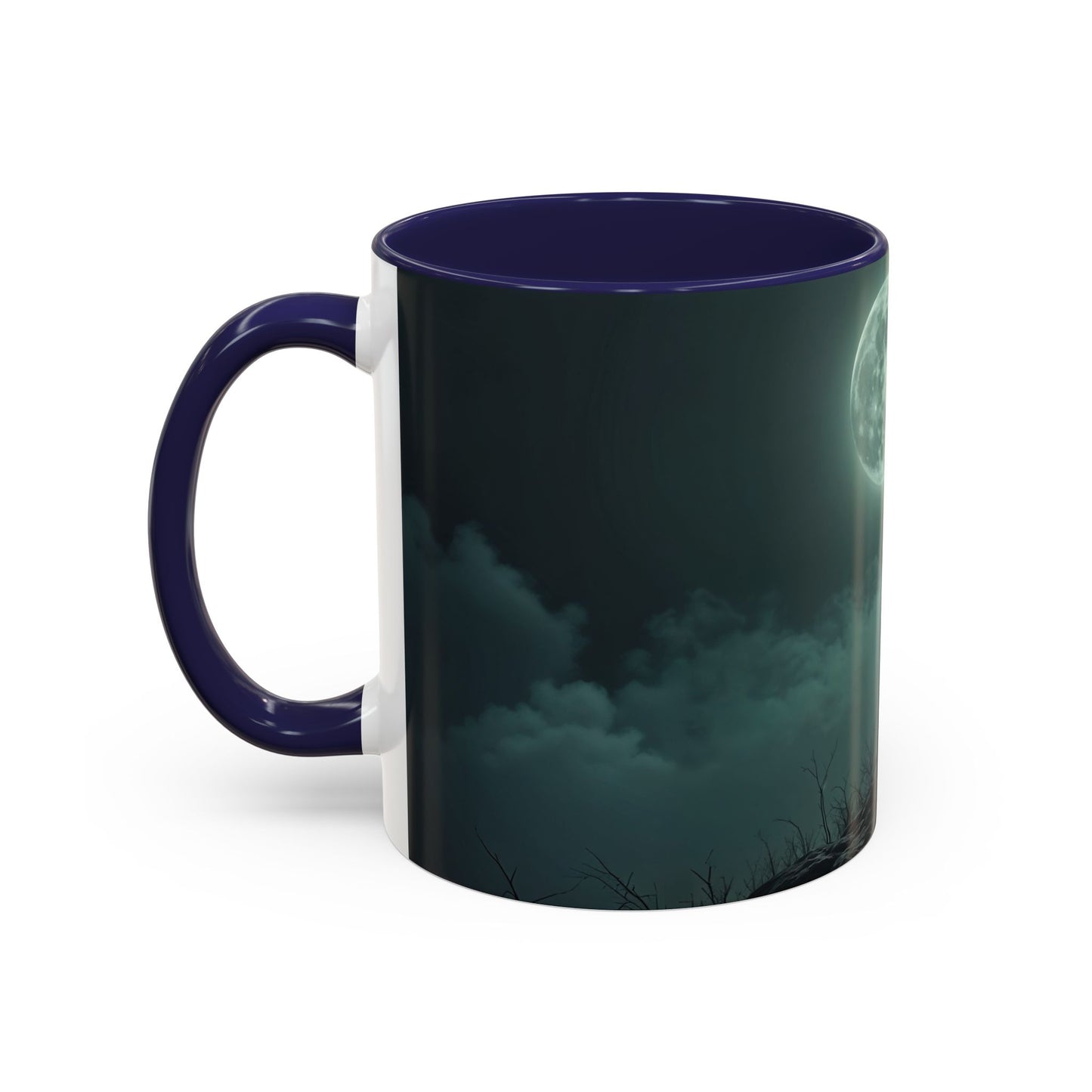 Coffee Mug - Victorian Woman with Umbrella Full Moon Art by fairyhill Studio