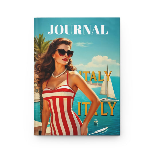 Hardcover Journal - Beautiful Girl in 1920's Italy Design