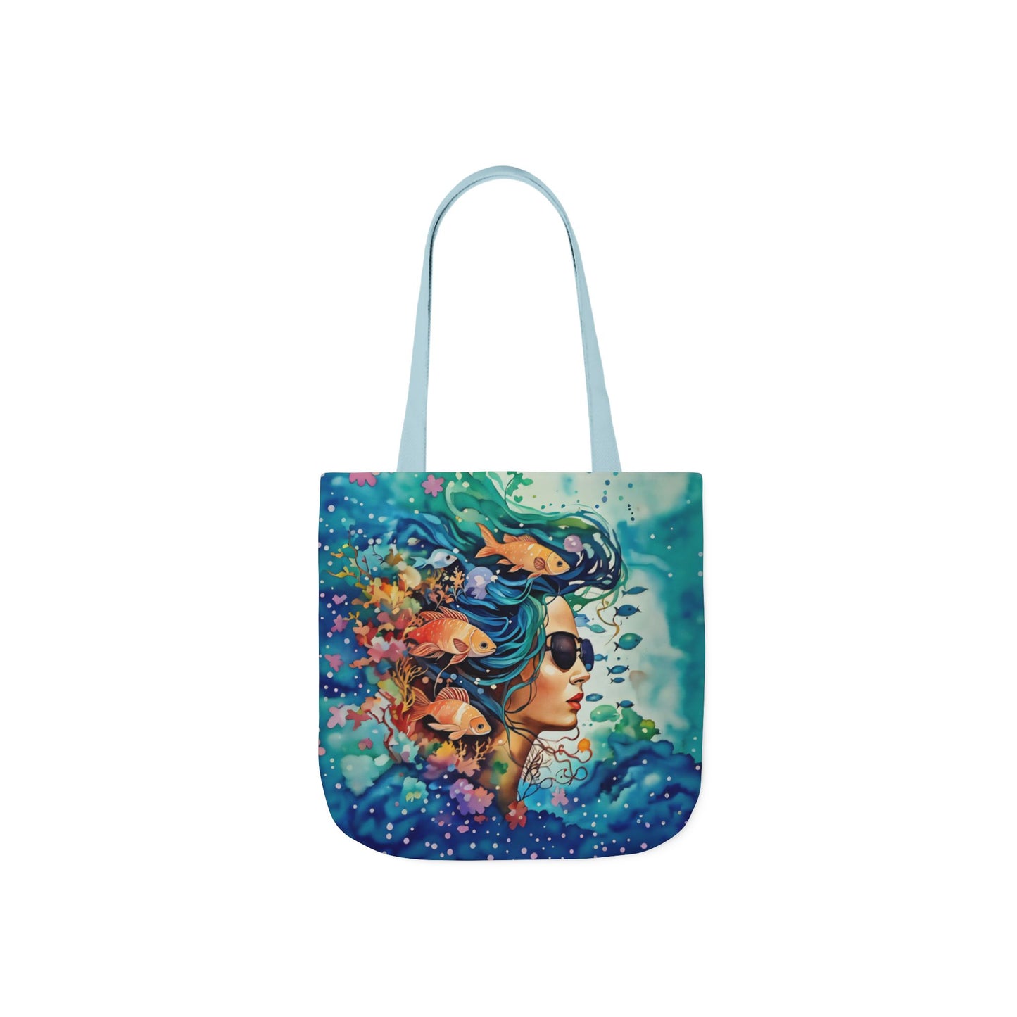 Colorful Ocean-Inspired Canvas Tote Bag - Perfect for Beach Days, Eco-Friendly Shopping, and Summer Fun!