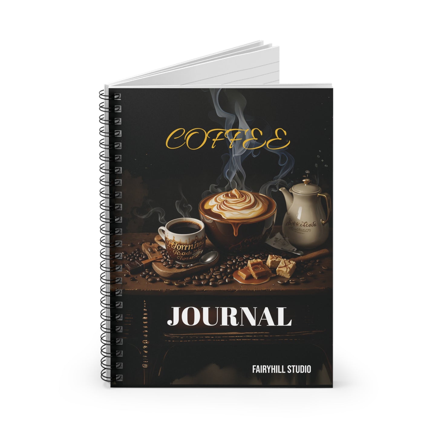 Coffee Notebook - Ruled Line coffee Spiral Journal