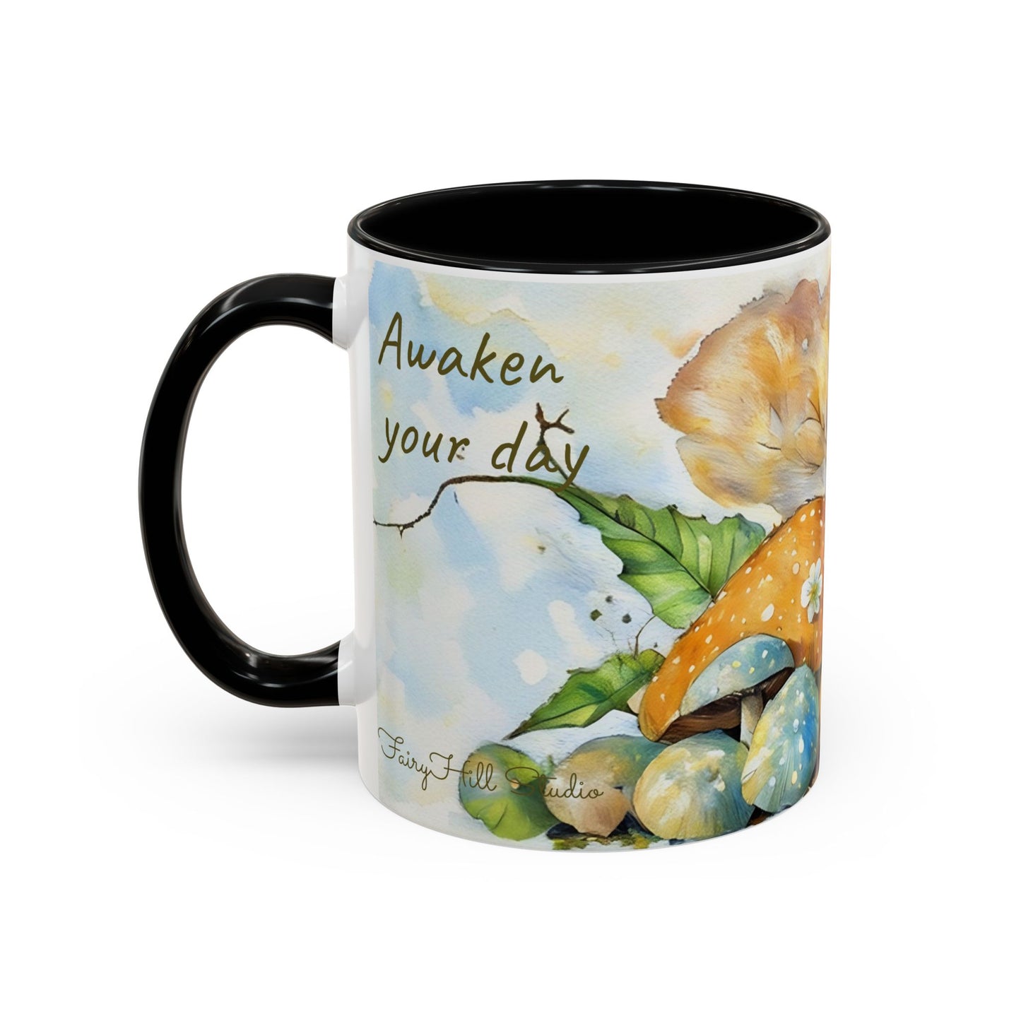 Mug Fairy Angel Blessing Flowers Watercolor Accent Coffee Mug 11 & 15oz