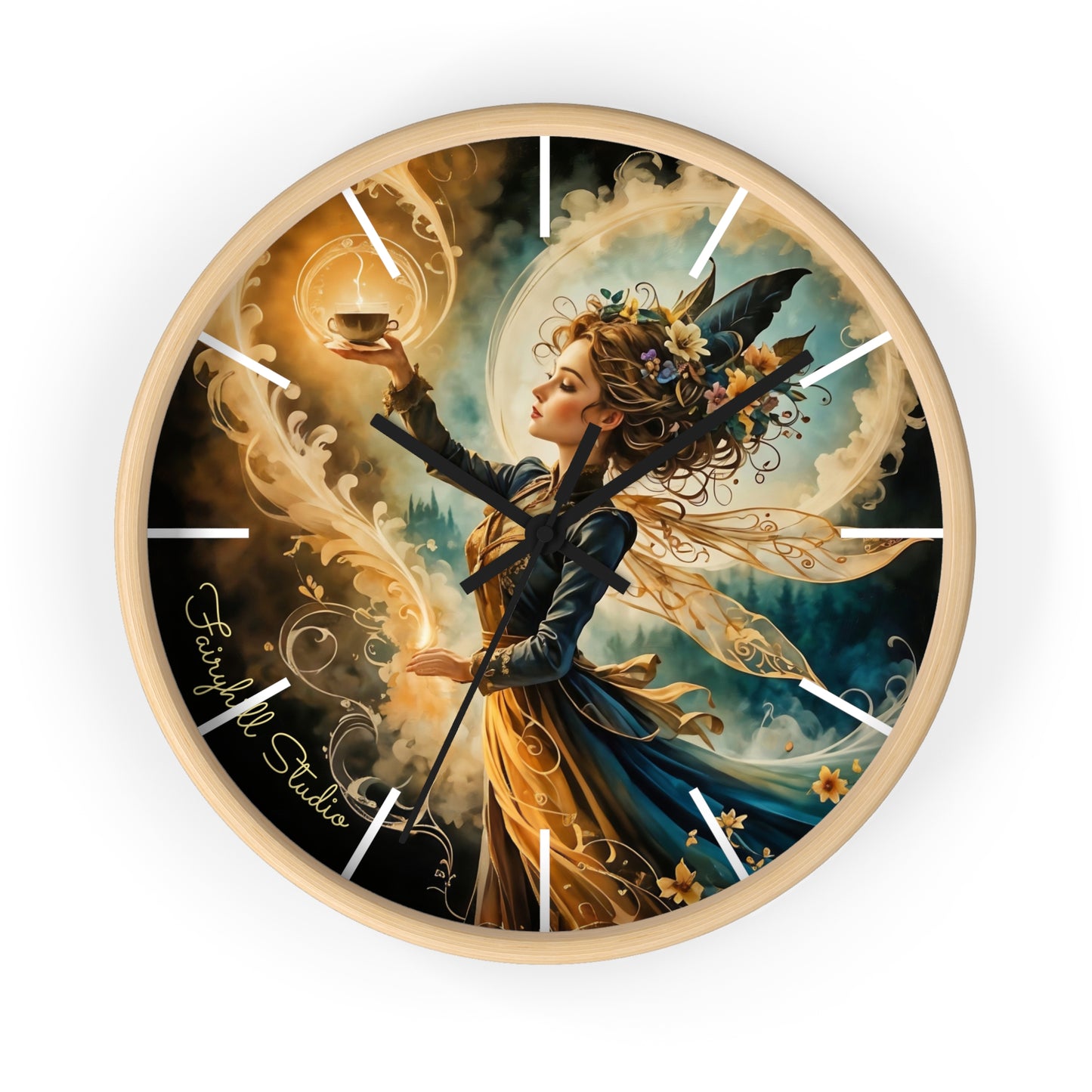 Artistic Fairy Wall Clock, Fantasy Home Decor, Unique Gift for Her, Enchanted Timepiece, Decorative Clock for Living Room