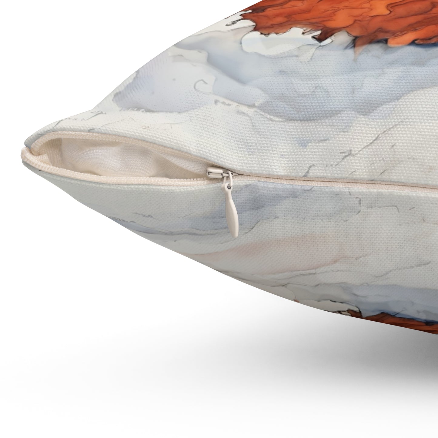 Crimson snow witch with black cat pillow  Square Pillow - by Fairyhill Studio