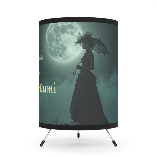 Tripod Lamp with Rumi Quote