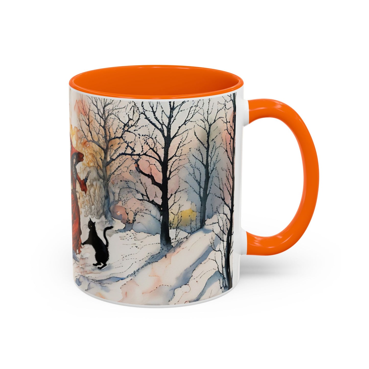 Accent Crimson witch and black cat Coffee Mug (11, 15oz)