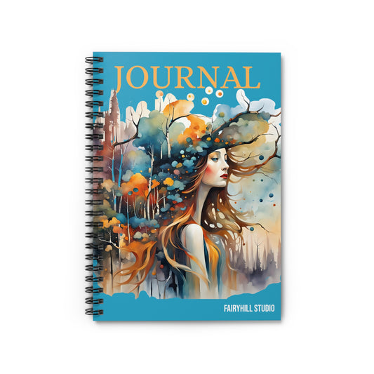 Fairy Hill Studio Woman with hat Art Journal, Spiral Notebook - Ruled Line