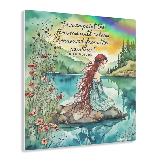 FairyHill Studio Fairy of the lake under the rainbow Fairy Voices  Inspirational  Art Acrylic Print -