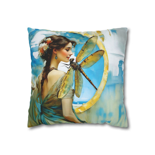Elegant Dragonfly Art Pillowcase | Decorative Cushion Cover, Home Decor, Gift Idea, Bohemian Style, Christmas Decoration
