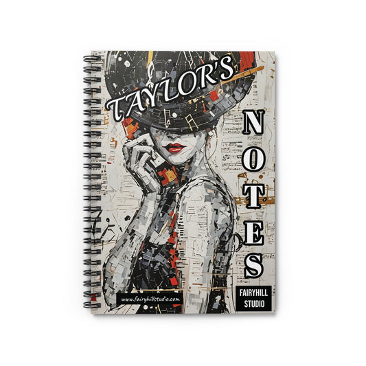 Personalized Spiral Notebook Pop Star Taylor,s notes - Ruled Line