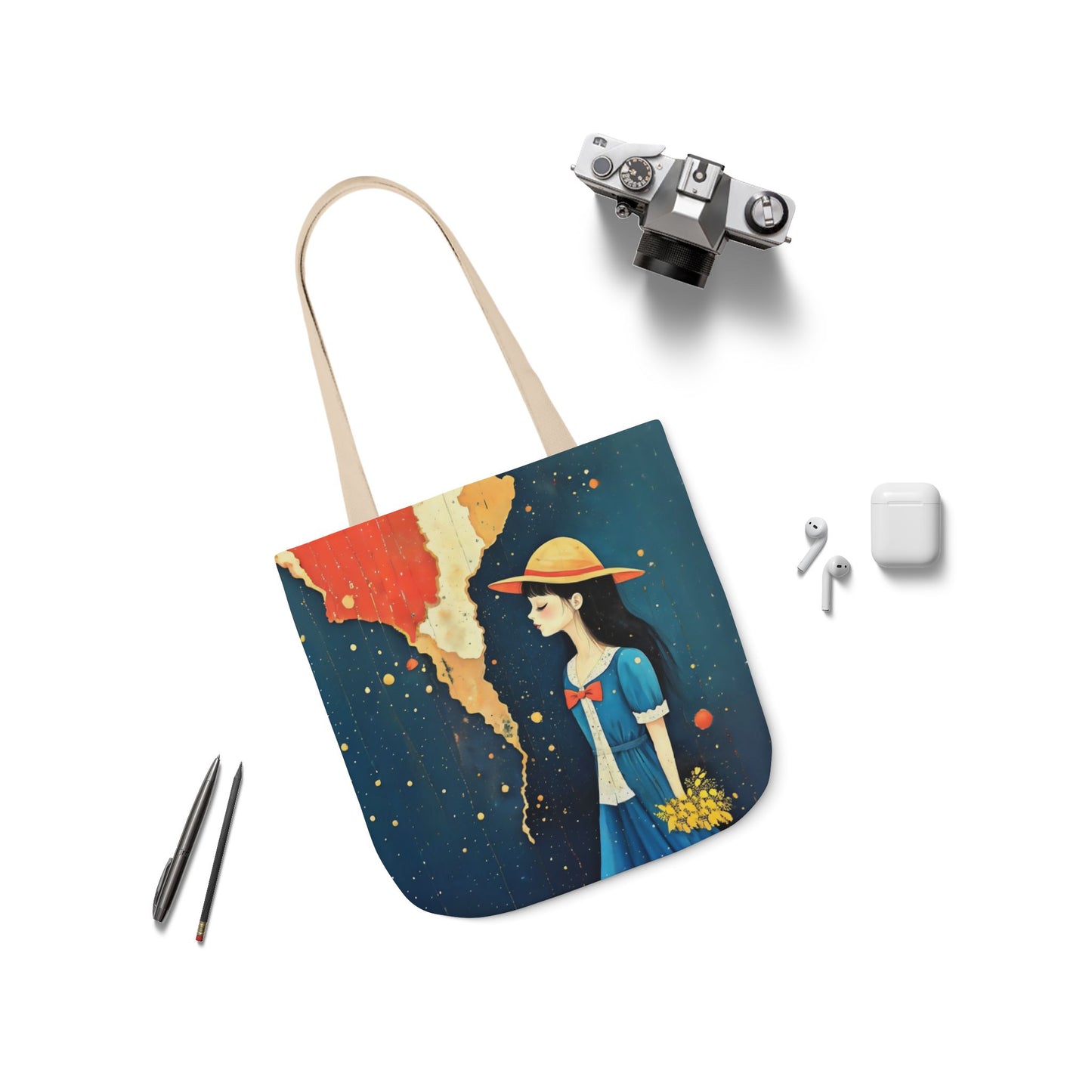 Colorful travel -Inspired Canvas Tote Bag - Perfect for Beach Days, Eco-Friendly Shopping, and Summer Fun!