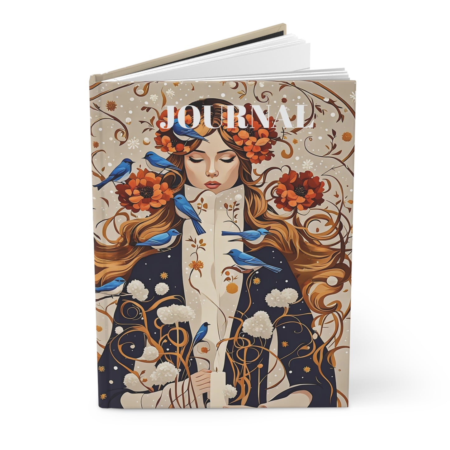 Hardcover Journal Blue Birds in Winter