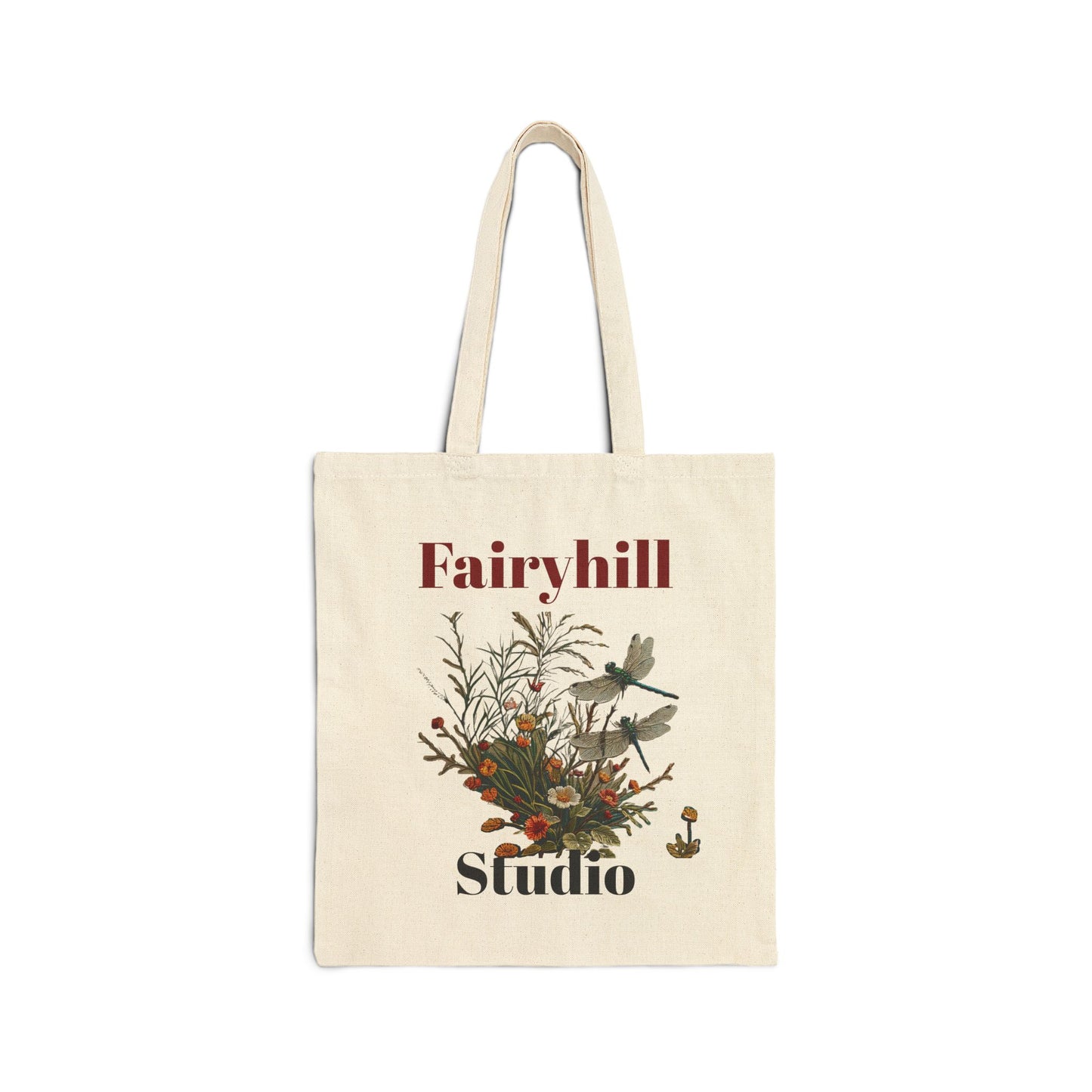 Colorful Dragonfly with flowers Tote Bag, Eco-Friendly Canvas Bag, Reusable Shopping Bag, Artsy Gift for Nature Lovers, Stylish Handbag