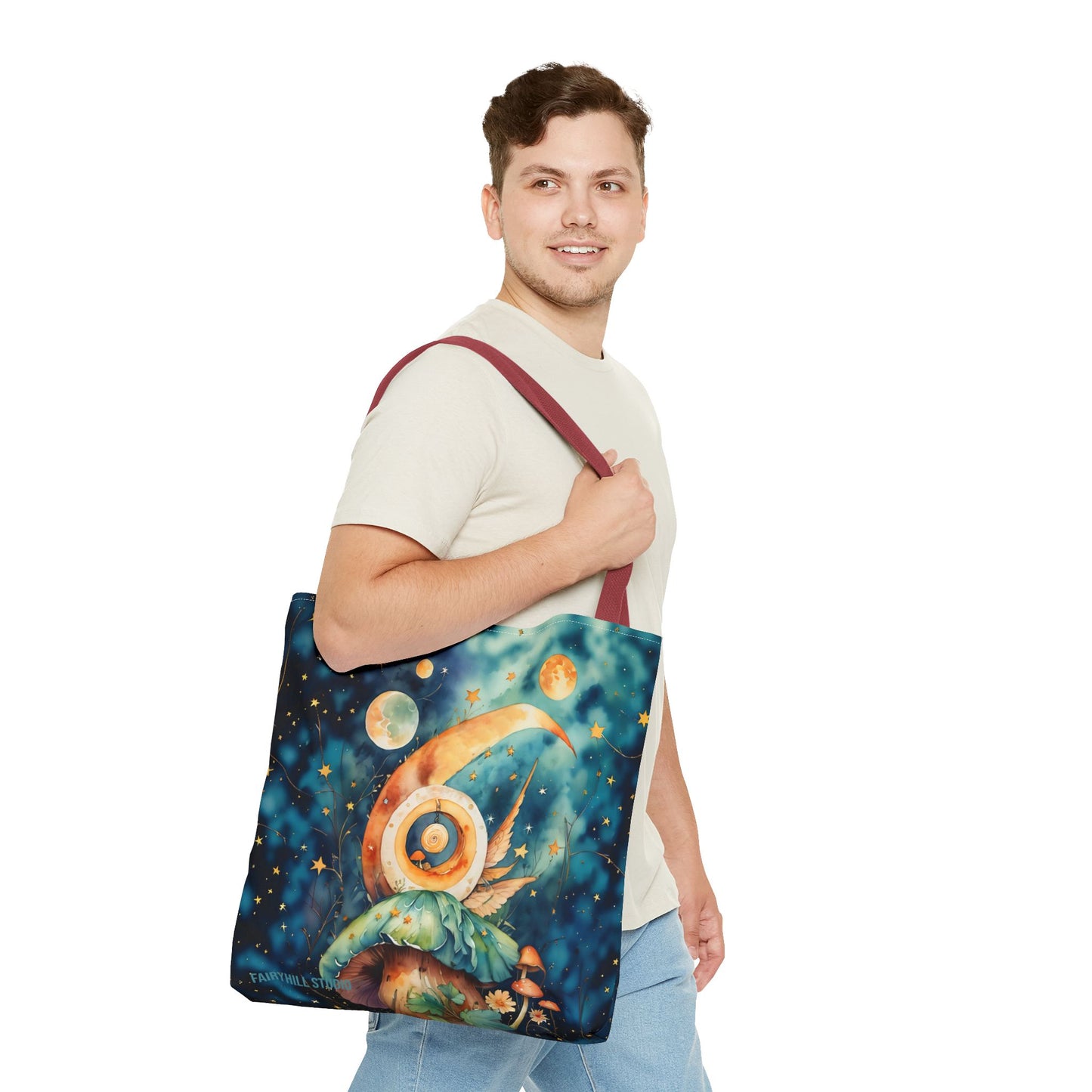 Canvas Art Tote bag- Abstract Colorful Circle Universe