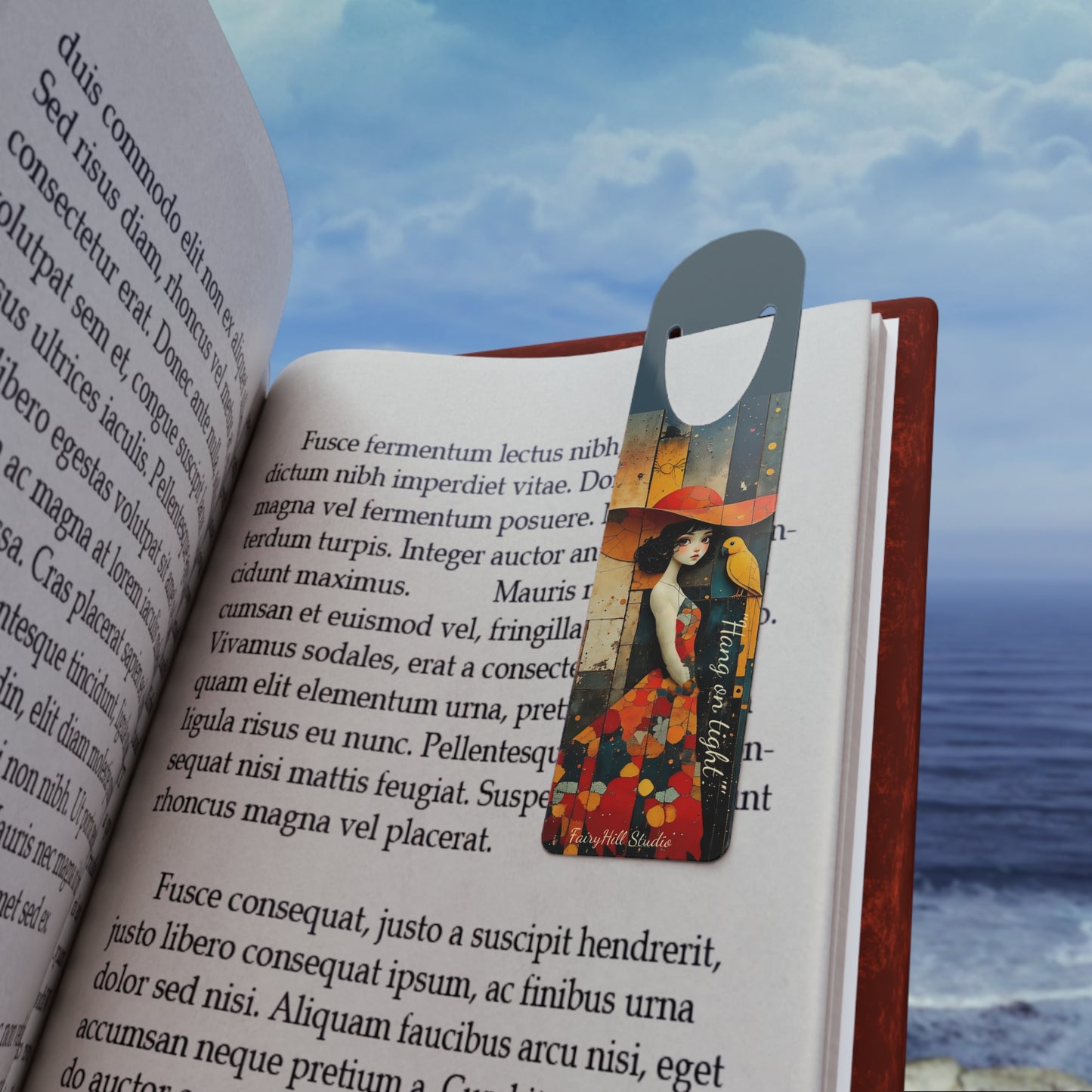 Parrot & Girl Illustration Bookmark, Cute Metal Bookmark, Gift for Parrot Lovers, Reading Accessory, Book Lover Gift, Unique Gift Idea