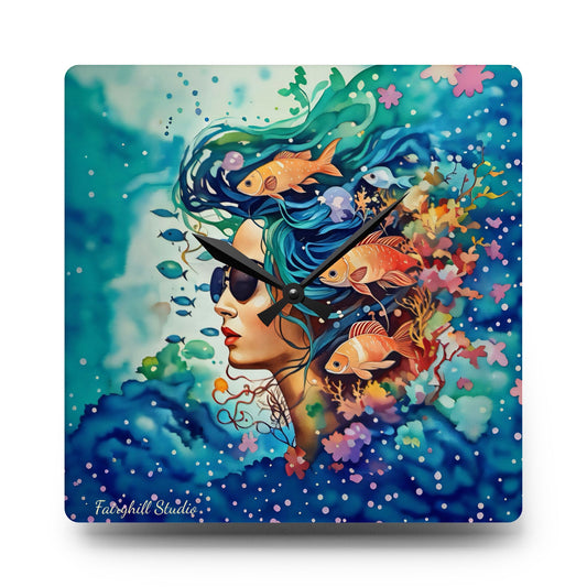 Ocean Mindfulness   Acrylic Wall Clock