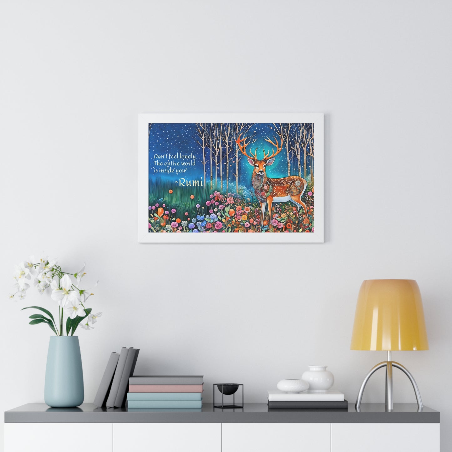 Majestic Boho Deer Framed Poster