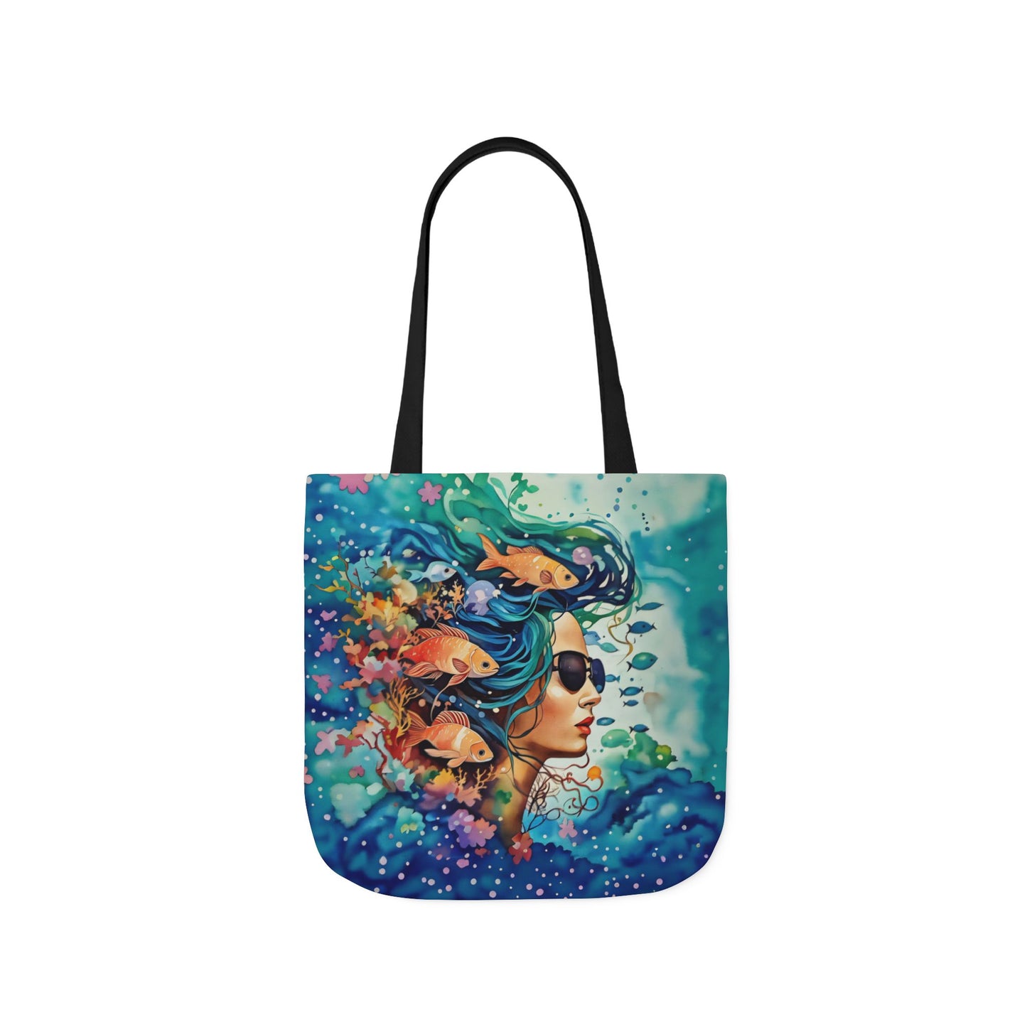 Colorful Ocean-Inspired Canvas Tote Bag - Perfect for Beach Days, Eco-Friendly Shopping, and Summer Fun!