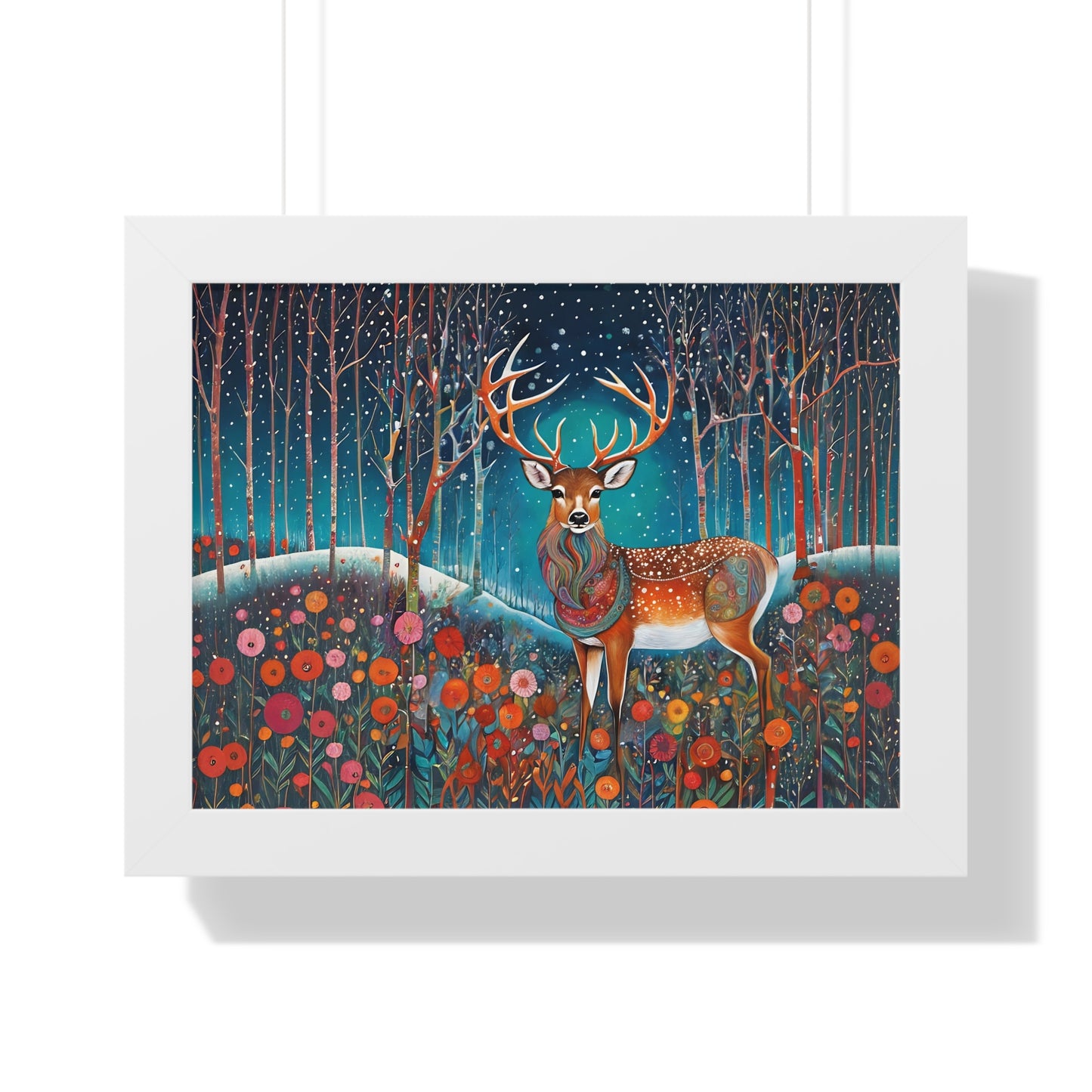 Framed Horizontal Magestic Deer  Poster Spiritual Rumi art Quote art by Fairyhill Studio