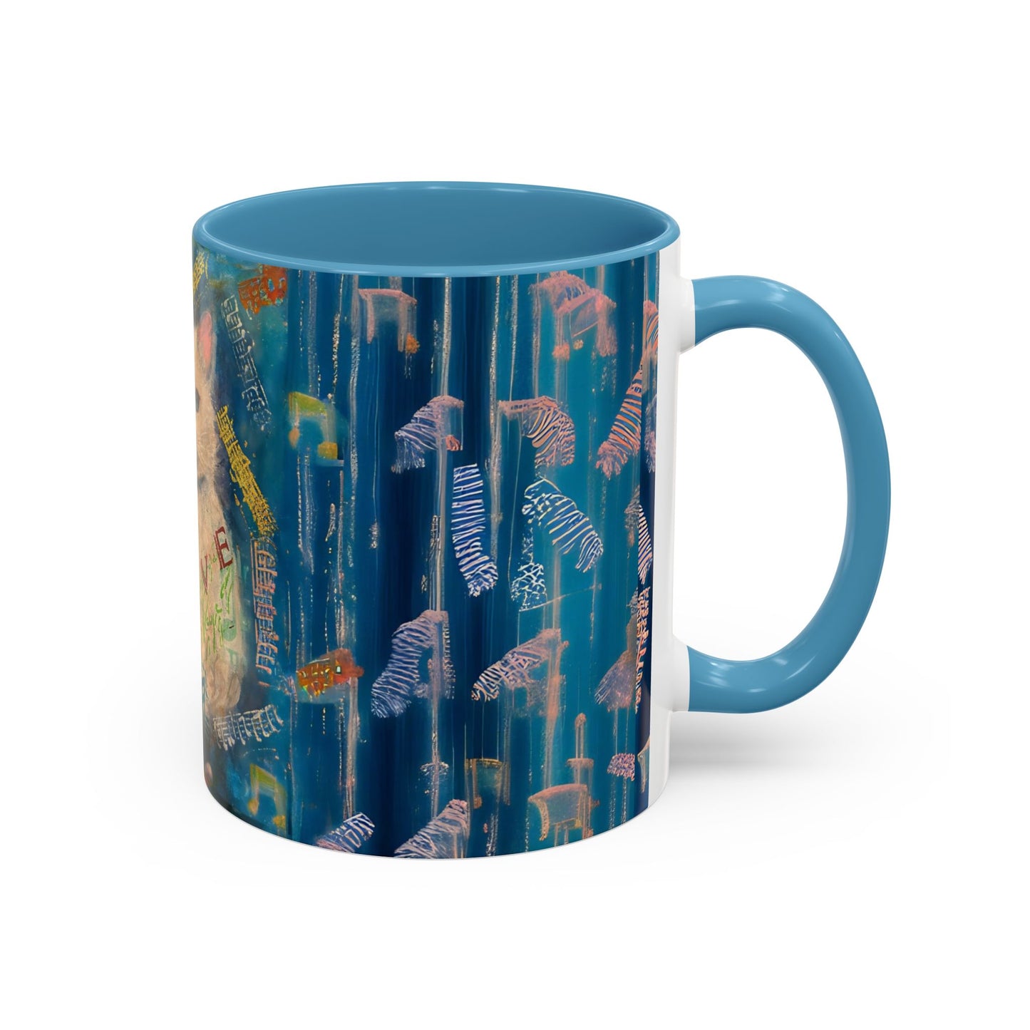 Mug White Cat Love Art