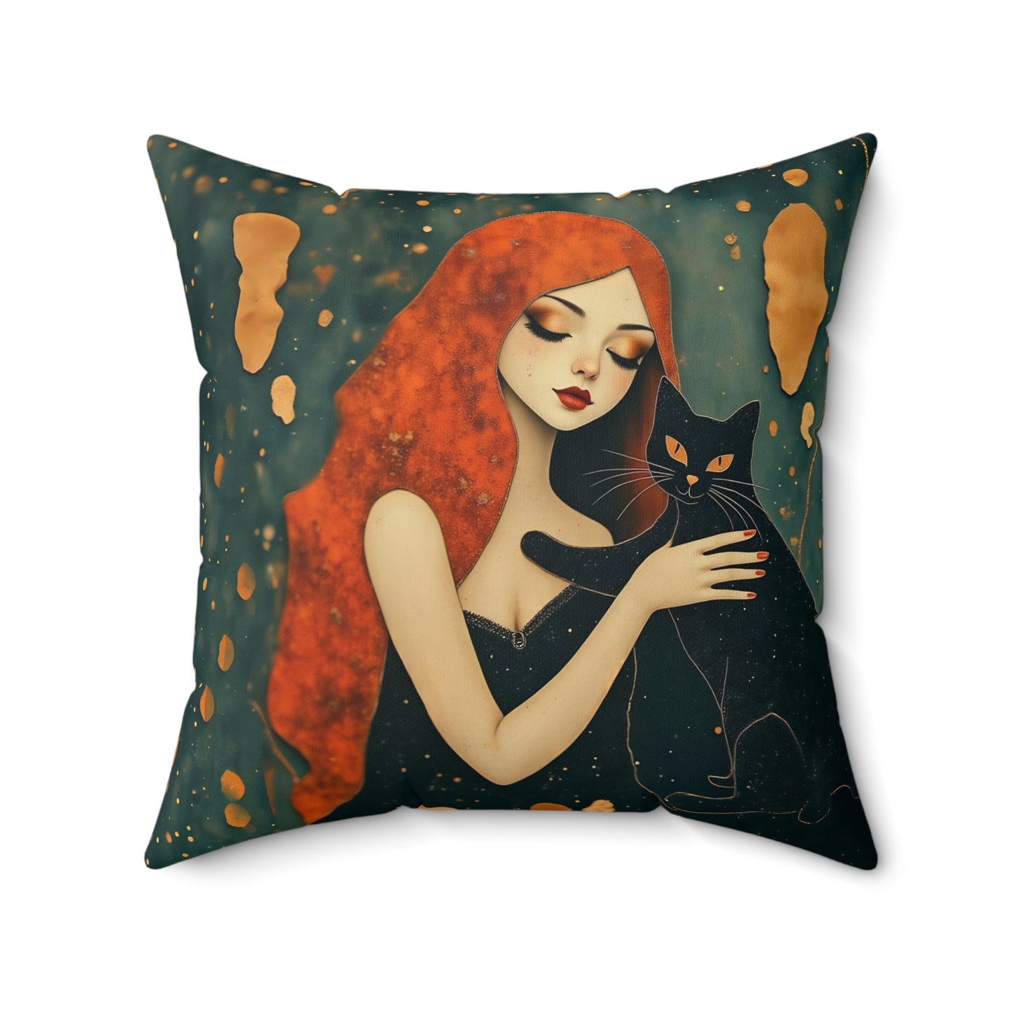 The Witching Hour Hug Square Pillow - by Fairyhill Studio