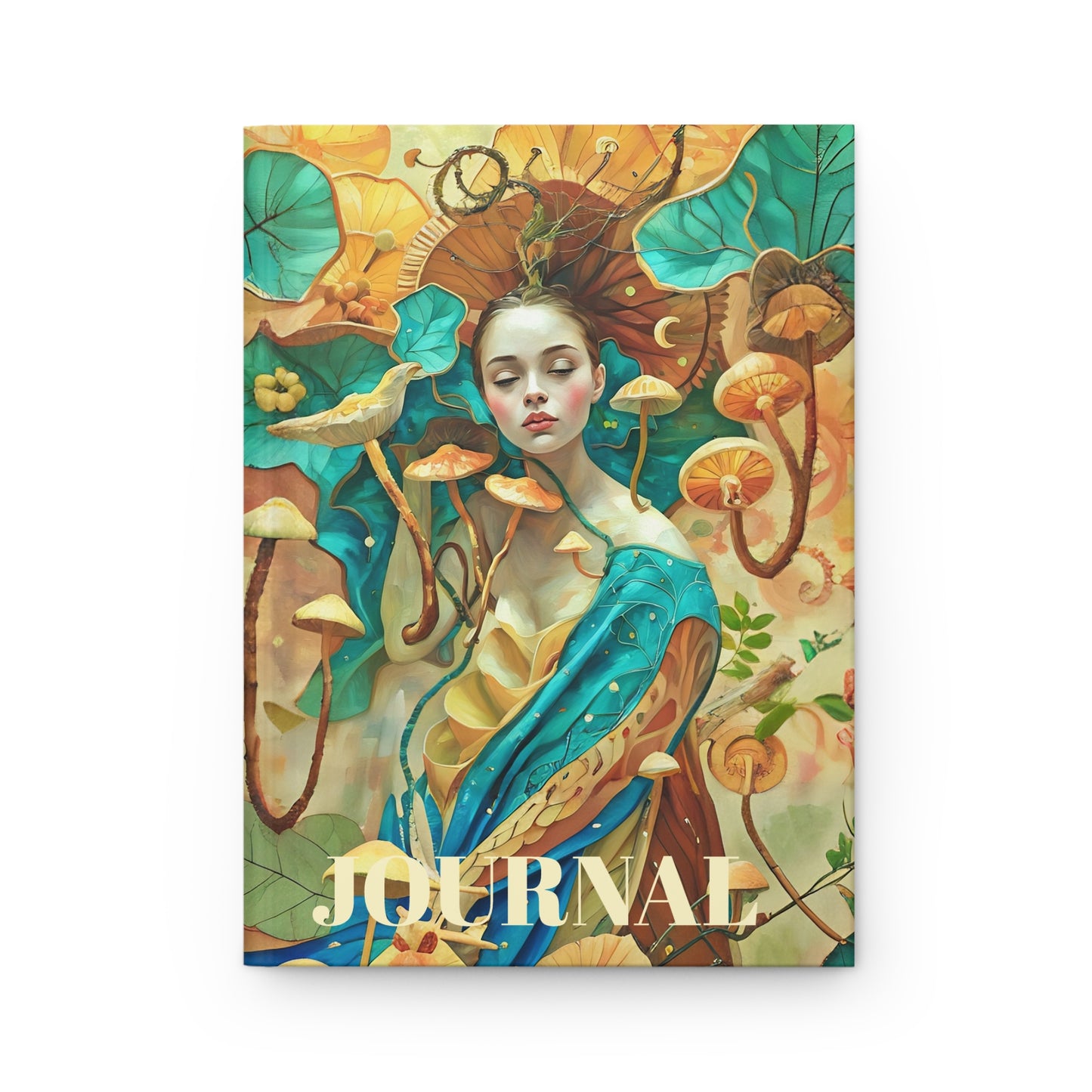 Mushroom art Mindful Journal Hardcover