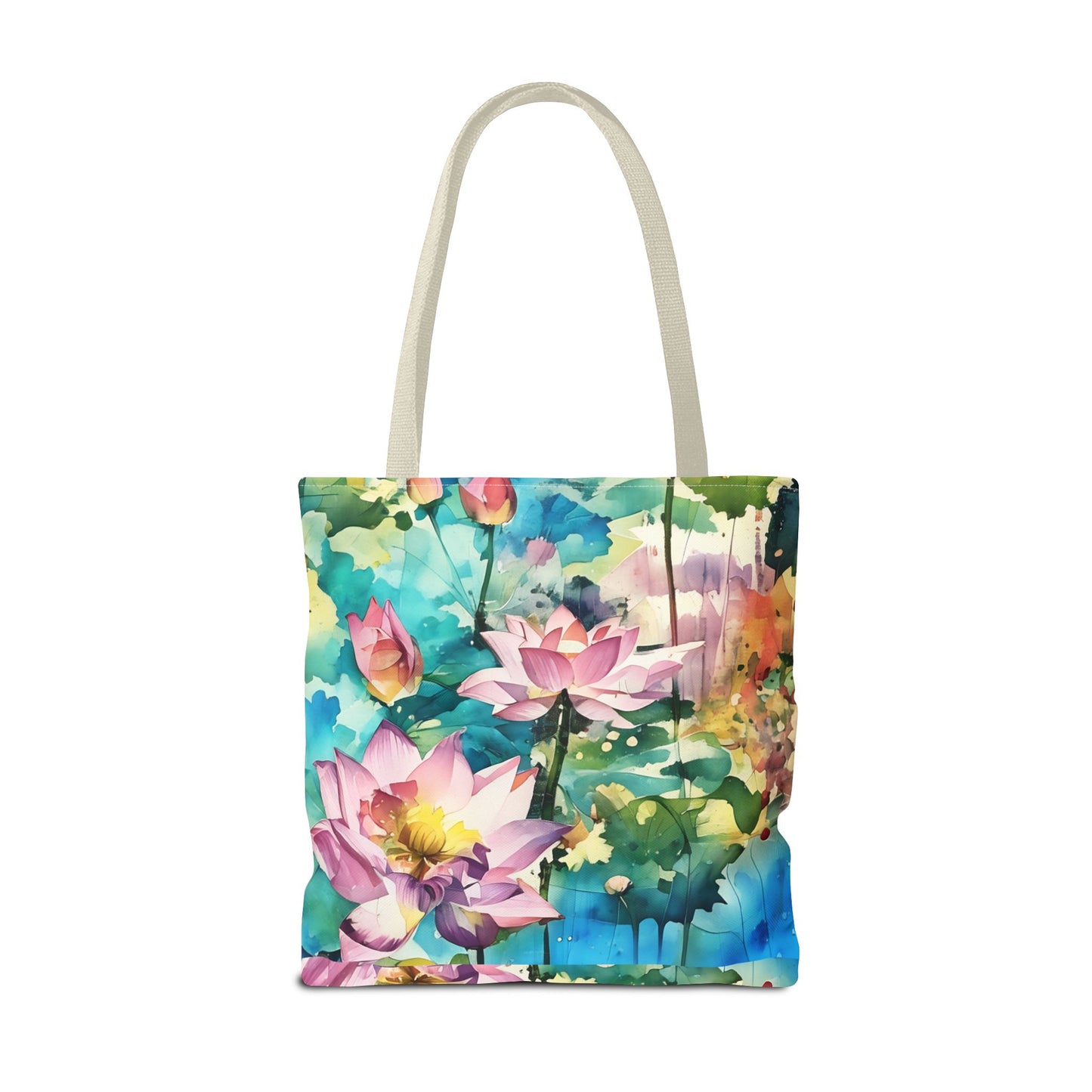 Tote Bag with lotus flower art(AOP)