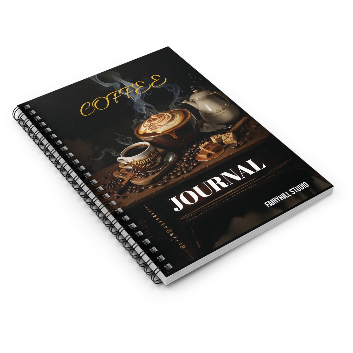 Coffee Notebook - Ruled Line coffee Spiral Journal