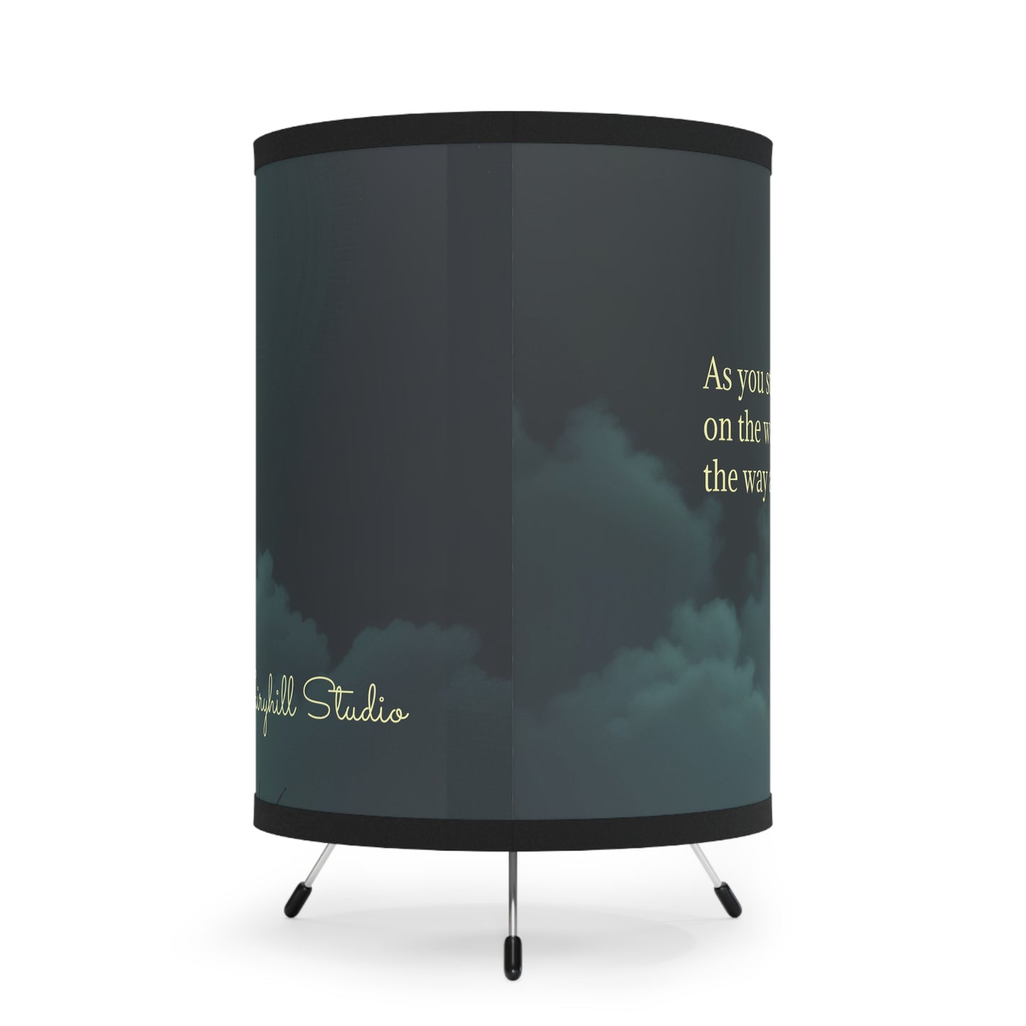 Tripod Lamp with Rumi Quote