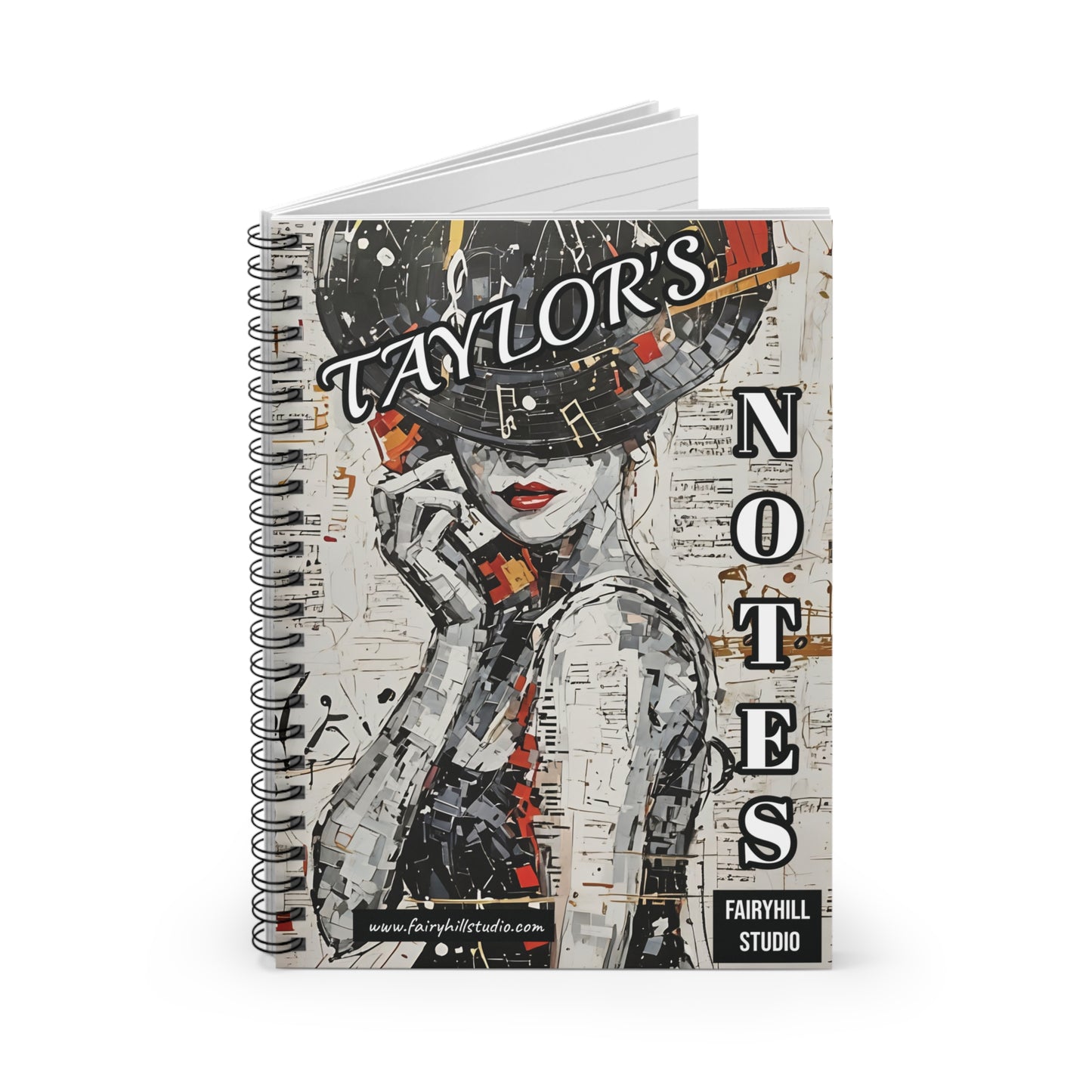Personalized Spiral Notebook Pop Star Taylor,s notes - Ruled Line