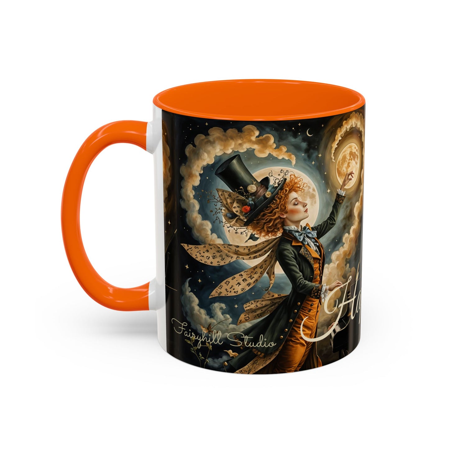 Coffee Mug - Whimsical Mad Hatter Happy Birthday Design by Fairyhill Studio