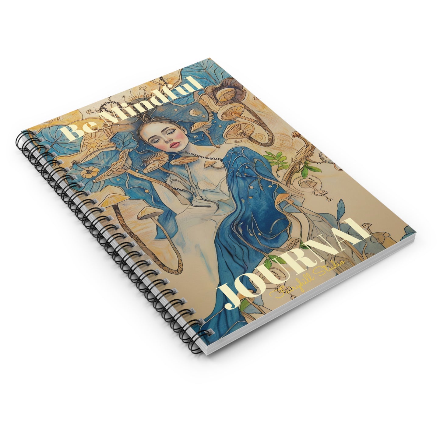 Spiral Notebook - Be Mindful Mushroom art Journal