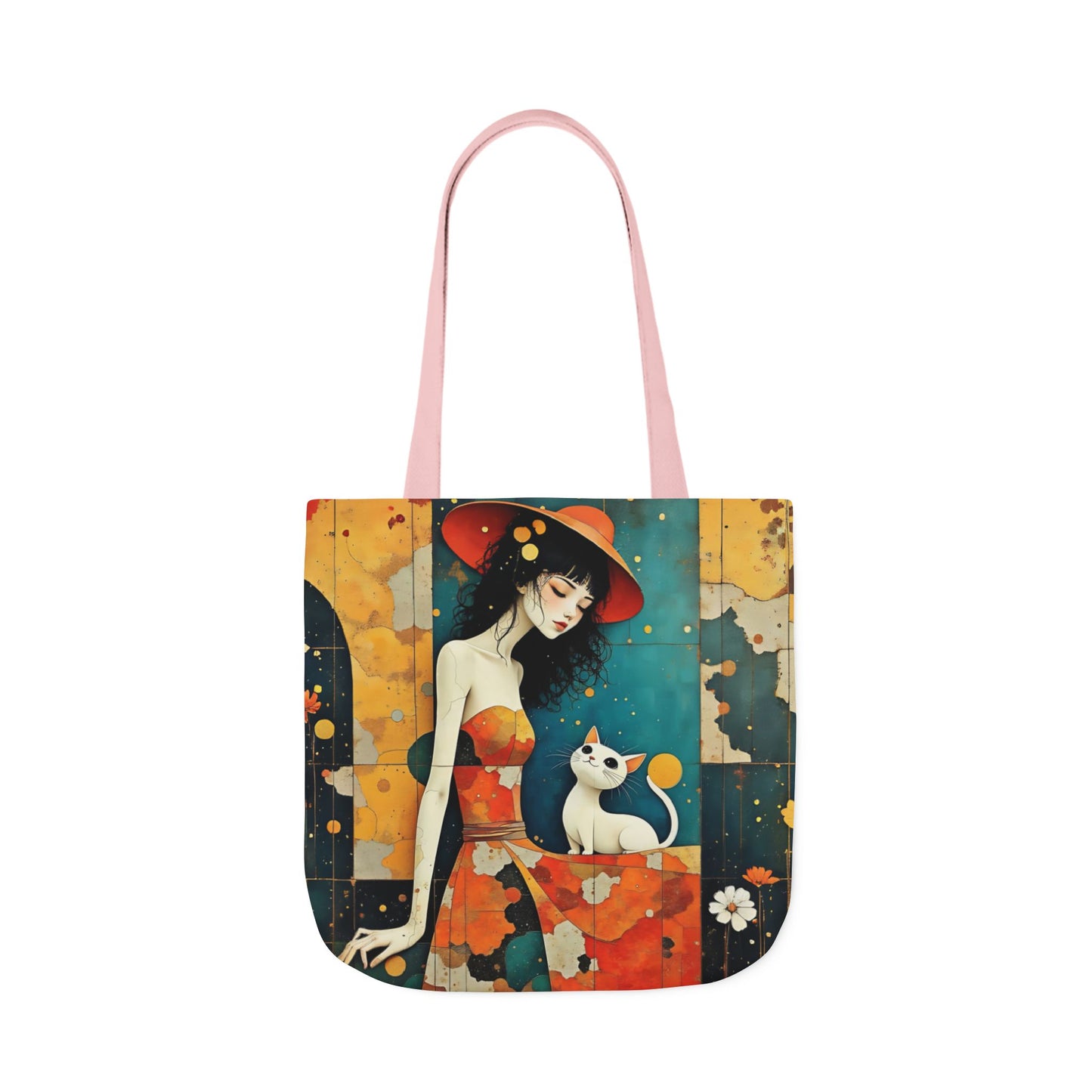 Colorful Cat -Inspired Canvas Tote Bag - Perfect for Beach Days, Eco-Friendly Shopping, and Summer Fun!
