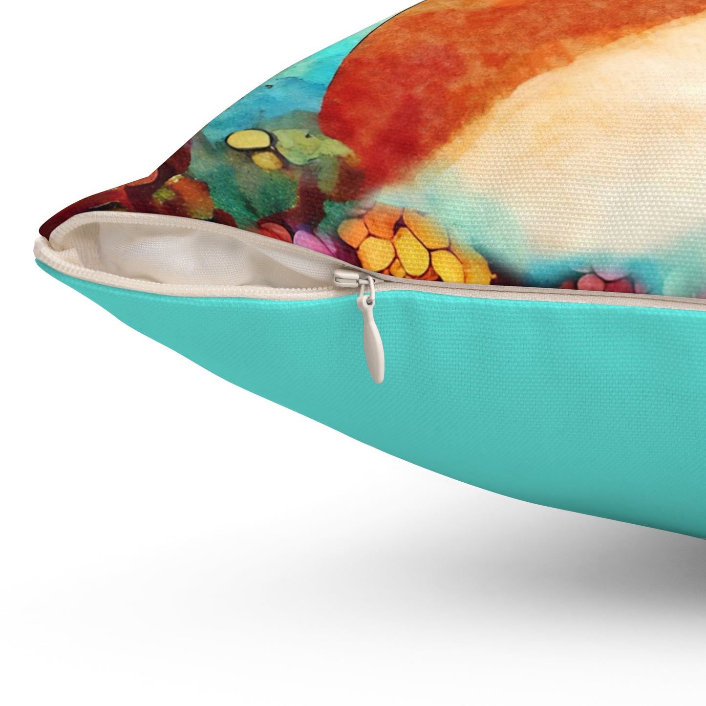 Pillow Cover - Summer Vibes Art with Beautiful Girl on Aqua Background by Fairyhill Studio