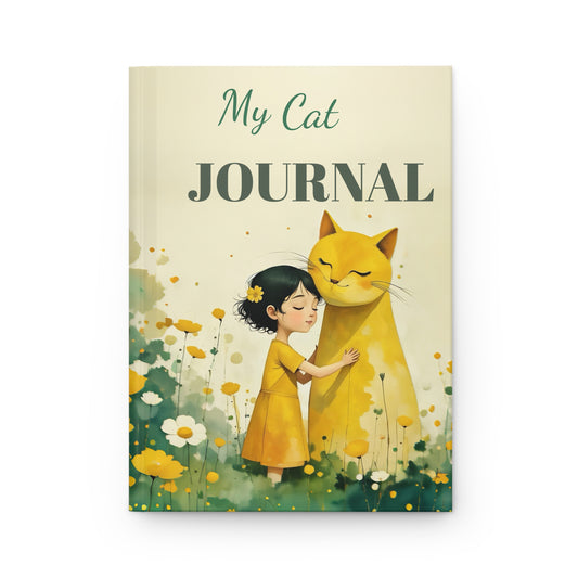 Girl with yellow cat  Mindfulness  Art Journal  Hardcover