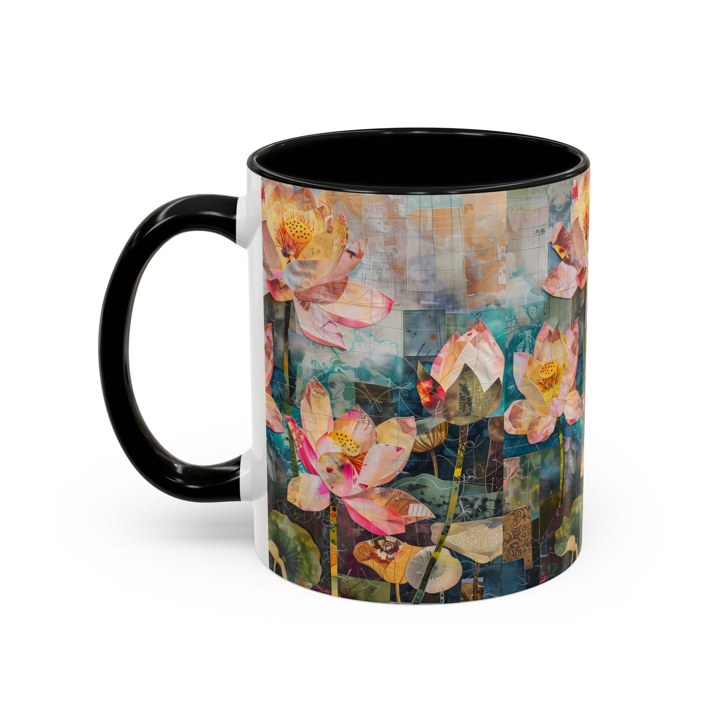 Mug - Pink Water Lilies Pond Watercolor Art by Fairyhill Studio - 11oz