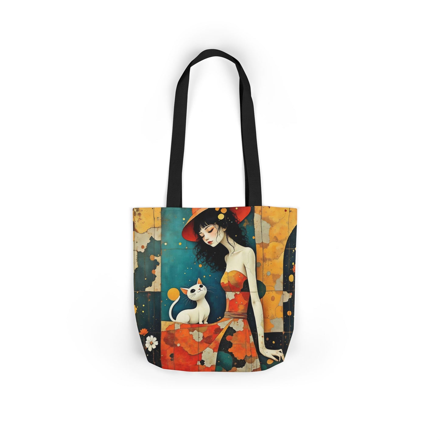 Colorful Cat -Inspired Canvas Tote Bag - Perfect for Beach Days, Eco-Friendly Shopping, and Summer Fun!