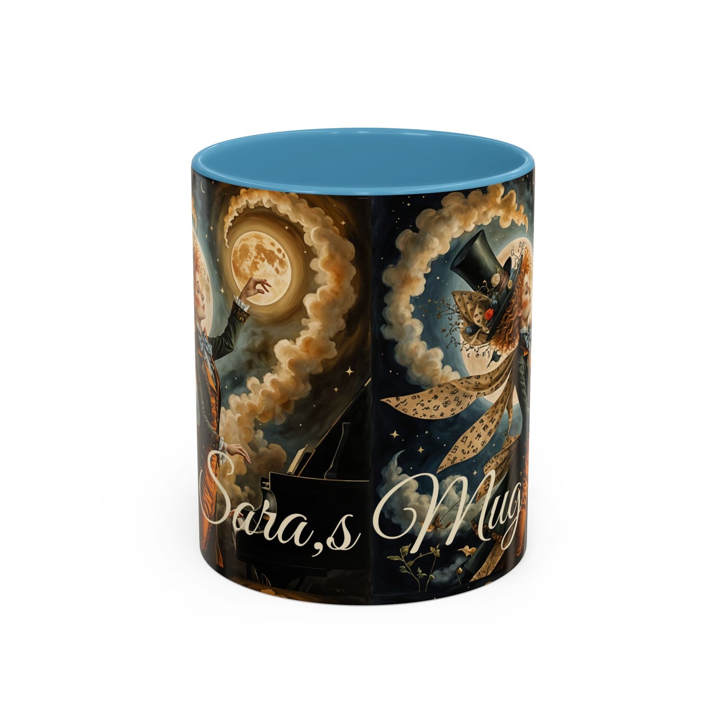 Coffee Mug - Whimsical Mad Hatter Playing Piano Art