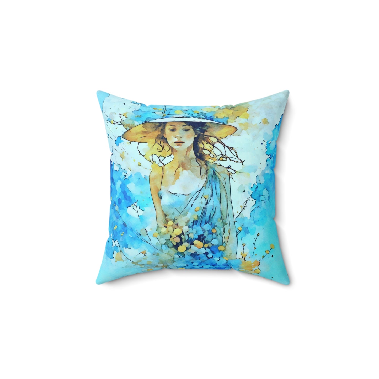 Pillow Cover Blue Dress Summer Art Home Decor