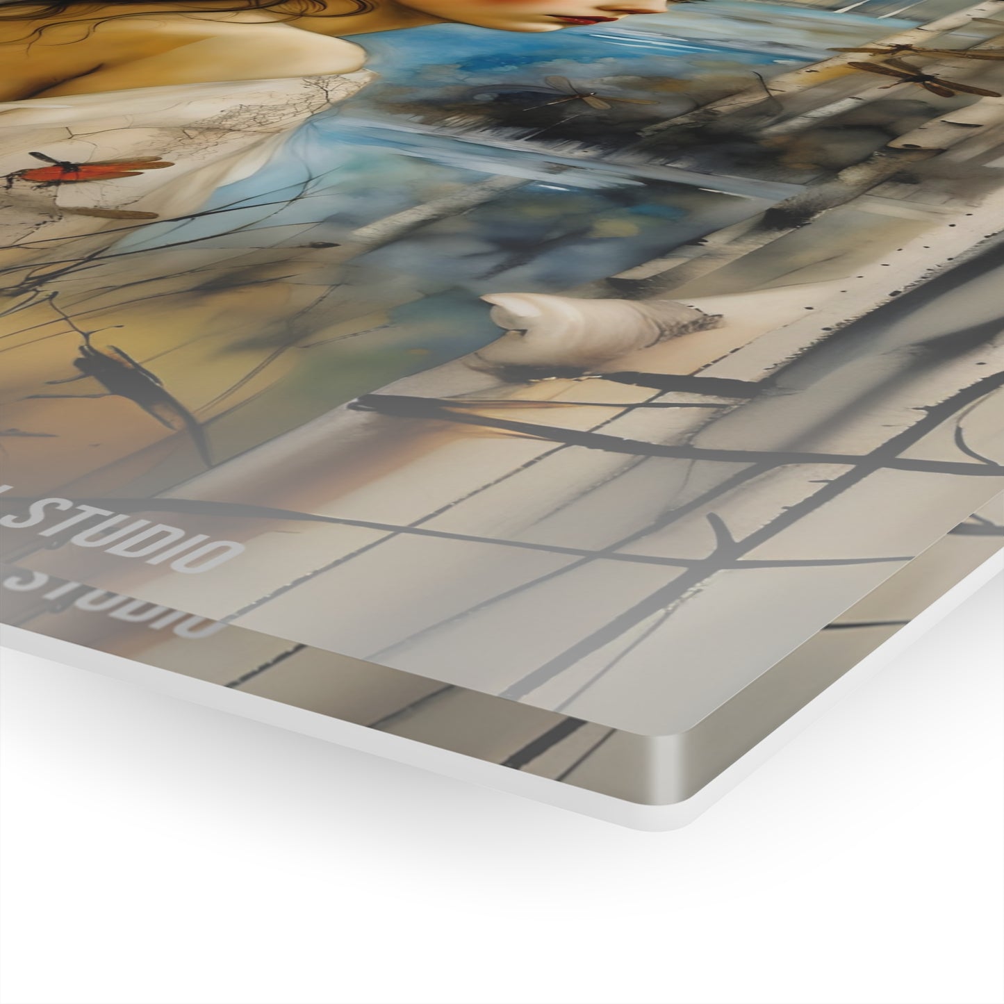 Acrylic Print - Romantic Girl by Waterfall Impressionist Style