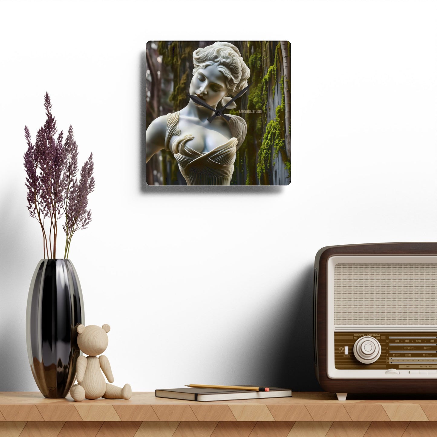 Acrylic Wall Clock Goddess Statue/Art